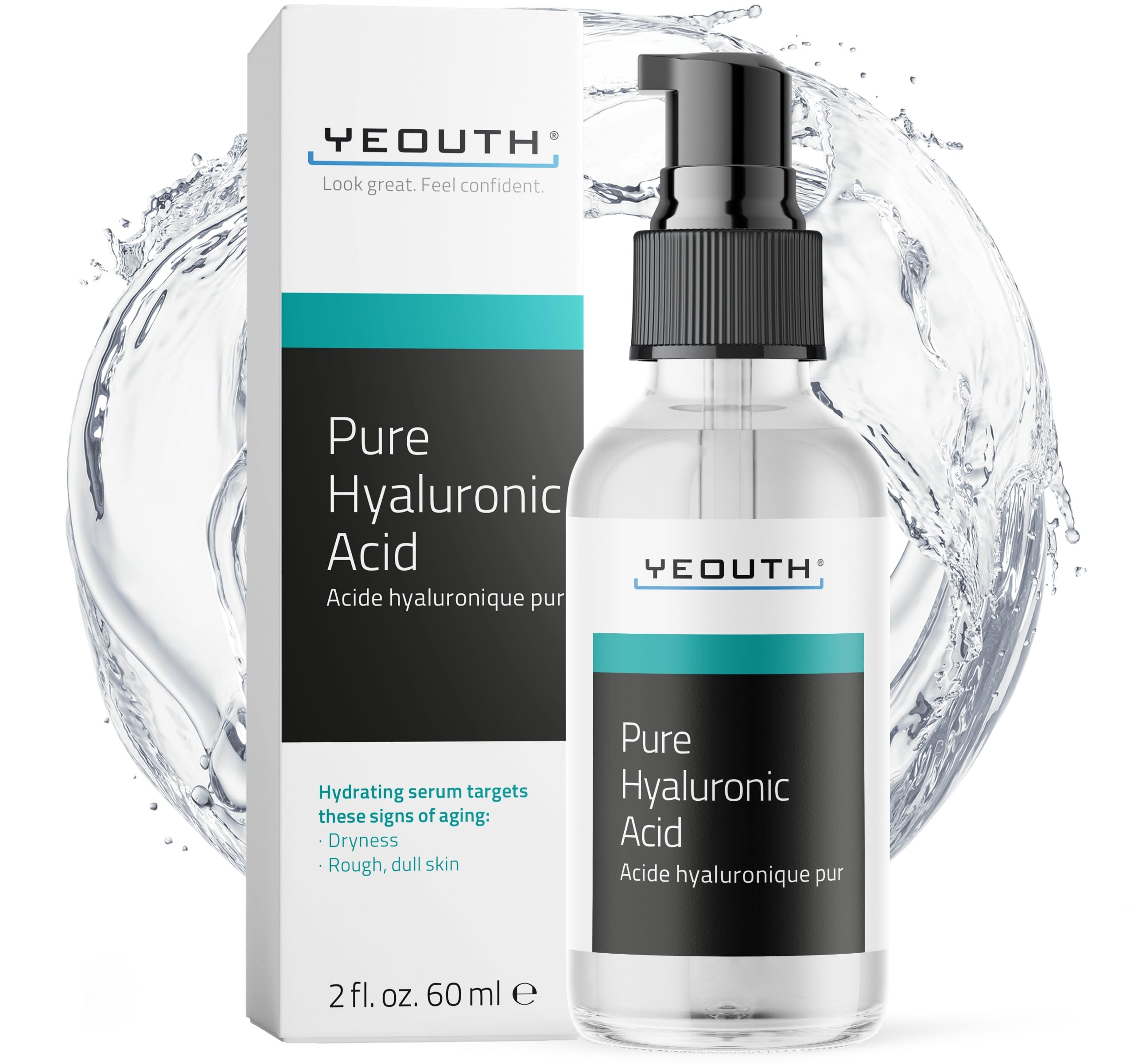 YEOUTH Pure Hyaluronic Acid Serum for Face, Hydrating Acide